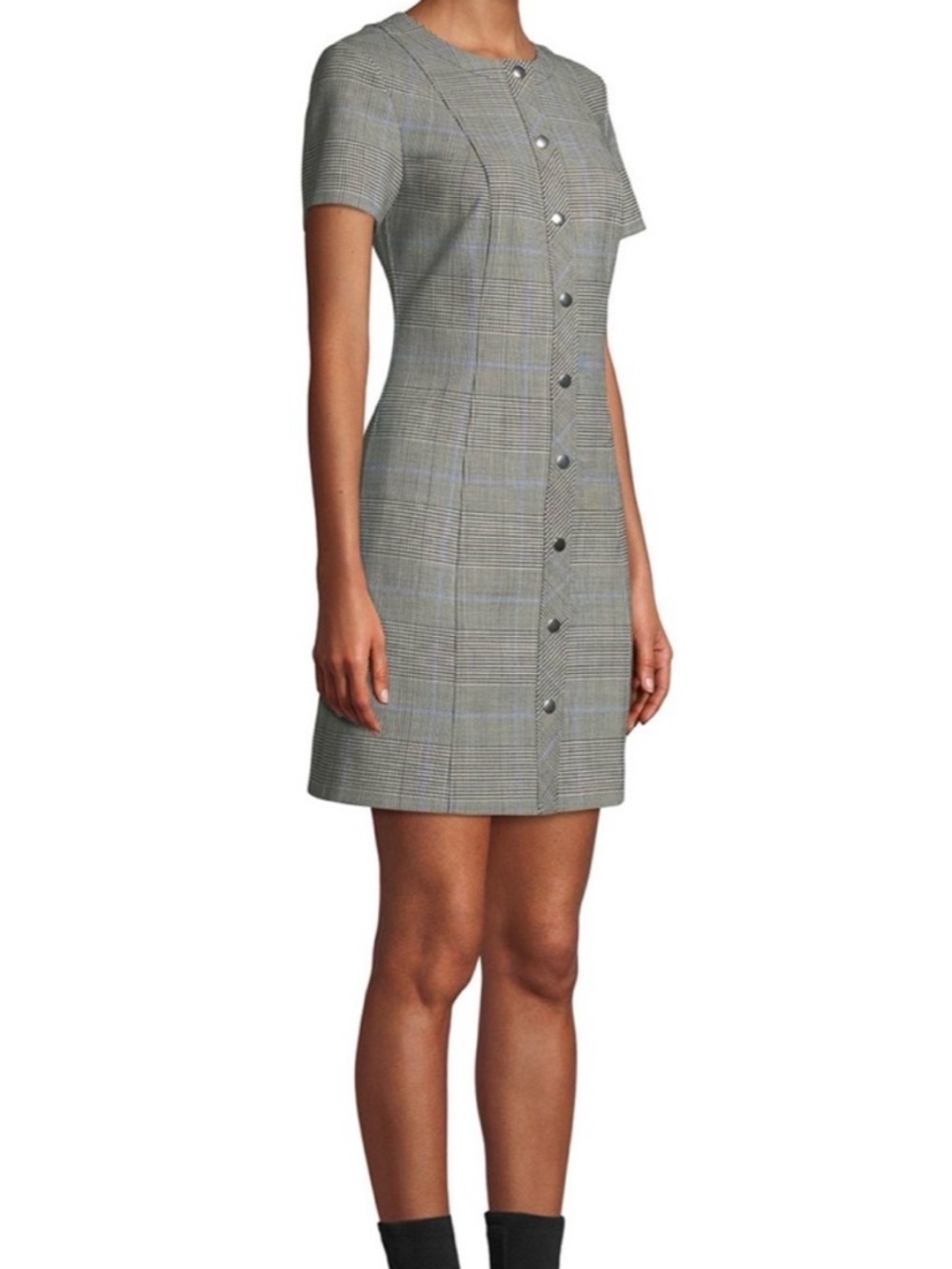 Theory Black & White Houndstooth Shift Dress